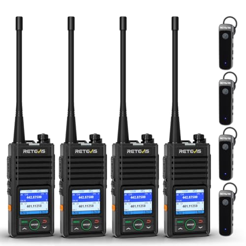 Retevis RB658 Walkie Talkie Bluetooth, professionelles Funkgerät, APP-Einstellung, Gruppenanruf, 1800 mAh, kabelloser Klon, funkgeräte mit kabellosem Ohrhörer für den Einzelhandel (4 Stück, Schwarz) Retevis RB658 Walkie Talkie Bluetooth, professionelles Funkgerät, APP-Einstellung, Gruppenanruf, 1800 mAh, kabelloser Klon, funkgeräte mit kabellosem Ohrhörer für den Einzelhandel (4 Stück, Schwarz) von Retevis