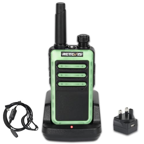 Retevis RB666 Walkie Talkie Wiederaufladbar, Profi PMR446 Funkgeräte Professionell, Schnellladung, LED-Taschenlampe, Leuchtendes, VOX Walkie Talkie für Radfahrer, Familie (1 Stück, Schwarz) von Retevis