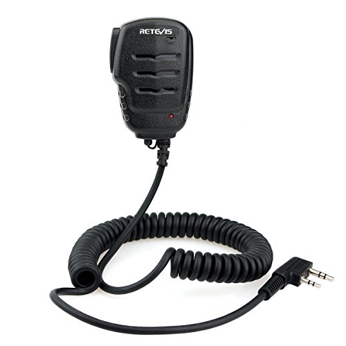 Retevis RS111 Lautsprecher Handheld Mikrophon 2 Pin Funkgerät Mikrofon Kompatibel mit Walkie Talkie RT21 RT24 RT27 RT22 RT1 RT5 RT7 Baofeng UV-5R BF-888S Kenwood WOUXUN TYT Funkgeräte (1 Stück) von Retevis