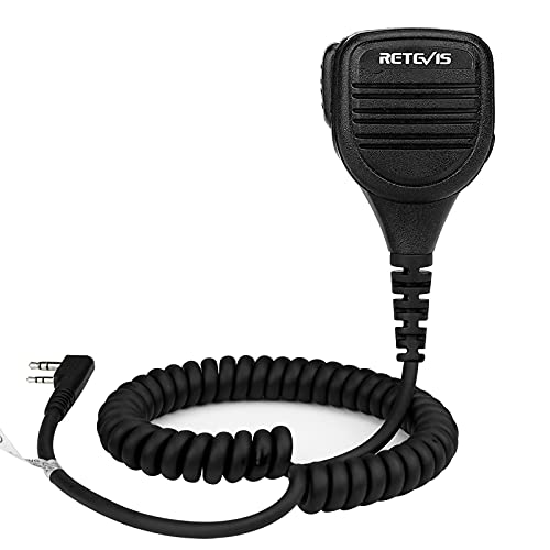 Retevis RS112 Funkgerät Lautsprecher Mikrofon IP54 Wasserdicht Kompatibel RT24 RT21 RT27 RT22 RT1 RT81 BF-88E BF-888S Kenwood TK-3401D Walkie Talkies (1 Stück) von Retevis