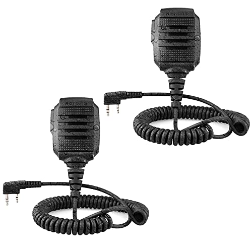 Retevis RS114 Funkgerät Lautsprecher Handheld Mikrophon 2 Pin IP54 Wasserdicht Kompatibel mit Walkie Talkie RT24 RT27 RT22 RT81 RT1 RT28 Baofeng BF-88E BF-888S Tyhbelle Kenwood(2 Stück) von Retevis