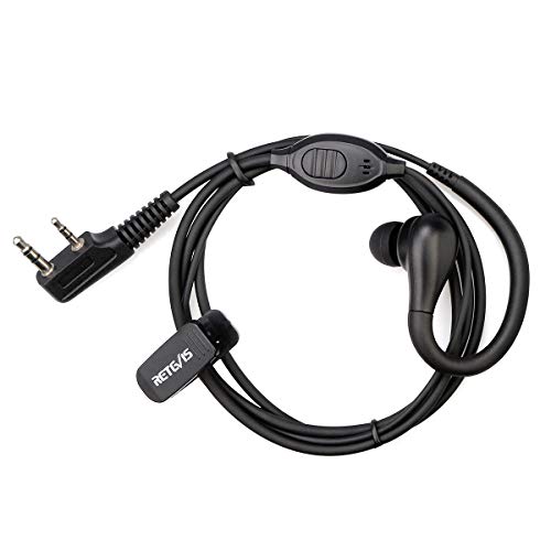 Retevis RT22 RT622 Funkgerät Headset, 2 pin Ohrhaken-Ohrhörer, Sicherheits-Headset, Kompatibel RT24 RT27 RT28 RT619 eSynic UV-5R BF-88E BaoFeng BF-888S Kenwood (1 Stück) von Retevis