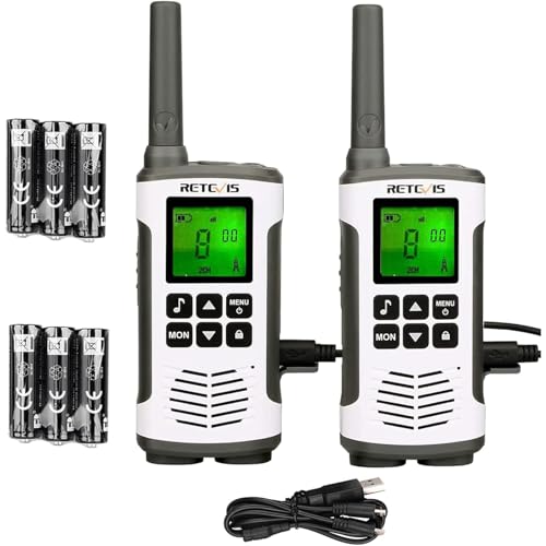 Retevis RT45 Walkie Talkie, Aufladbar USB Lizenzfrei 16 Kanäle, VOX Taschenlampe PMR446 Walkie Talkie Familie Rettung die Nothilfe(2er) von Retevis