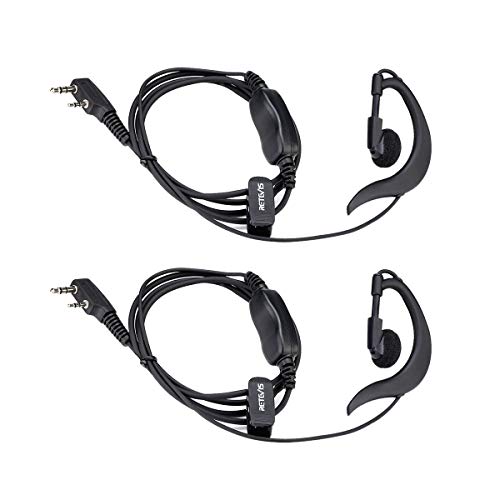 Retevis RT5R Funkgerät Headset, Sicherheit Headset, G Förmiger Bodyguard Ohrhörer, 2 Pin Kompatibel RT24 RT27 RT28 RT619 Nestling (2 Stück) von Retevis
