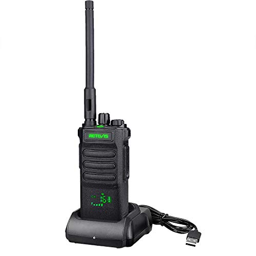 Retevis RT86 Walkie Talkie mit Größer Reichweite, 2600mAh Hochleistungs-Funkgerät, Professionelle Walkie Talkies mit Drahtlosem Klon, Taschenlampe, Alarm für den Außenbereich, Jagd(Schwarz, 1Stück) von Retevis