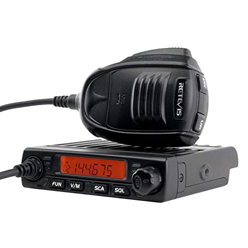 Retevis RT98 Mobiler Transceiver 199 Kanäle CTCSS/DCS DTMF VHF MiniMobiler Funkgerät mit Mikrofon (Schwarz) von Retevis