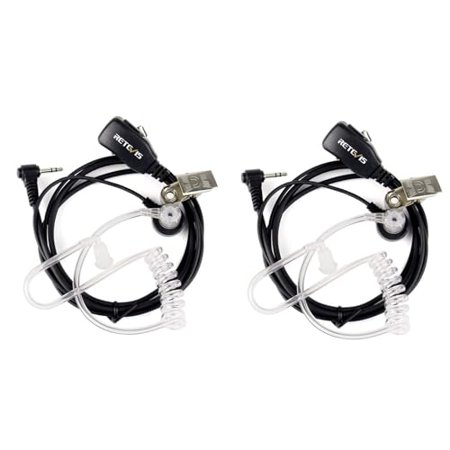 Retevis EAM101 Funkgerät Headset 1 Pin 2.5mm Kopfhörer Kompatibel mit Walkie Talkie RT45 Motorola TLKR T80 T80 Extreme T82 T82 Extreme T92 H2O T60 T61 T62 T81 Hunter T270 HYT TC-320 (2 STK.) von Retevis