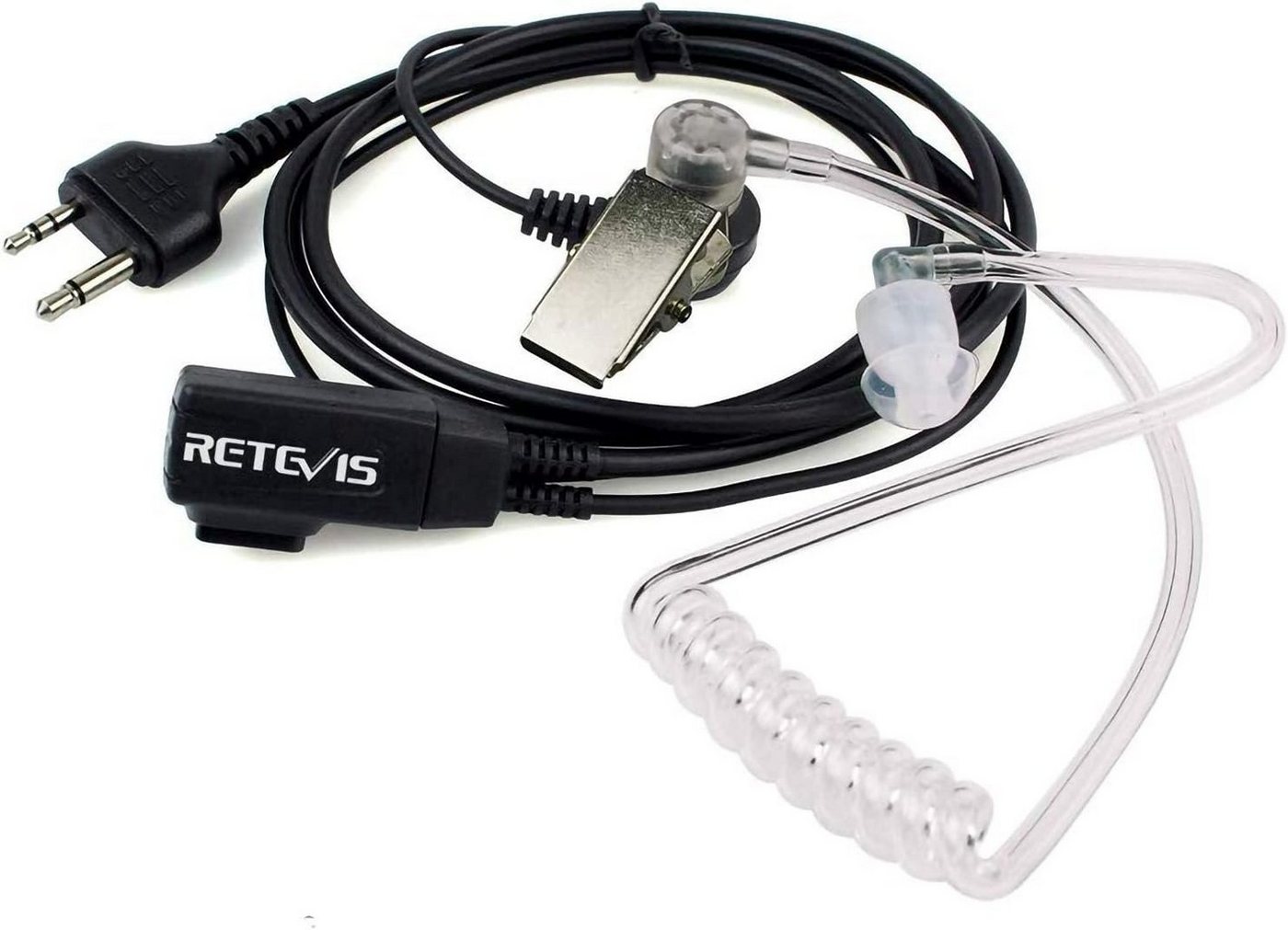 Retevis Walkie Talkie 2 Pin Headset, Covert Akustische Rohr Ohrhörer Kopfhörer für Midland von Retevis