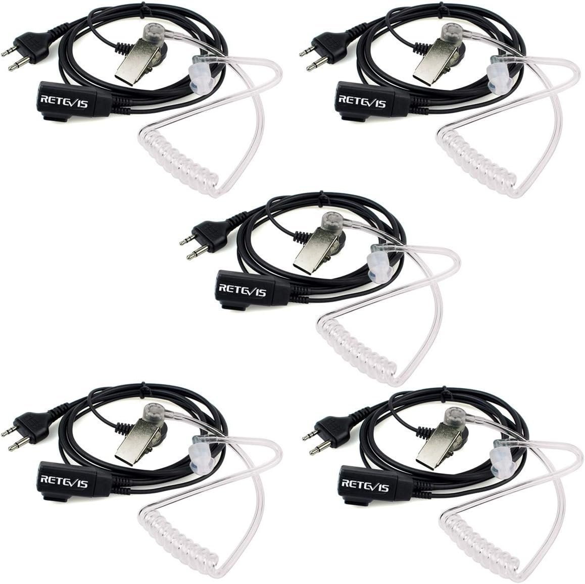 Retevis Walkie Talkie EAD001 Headset, 2Pin Covert Akustische Rohr Midland-kompatibel(5 STK) von Retevis