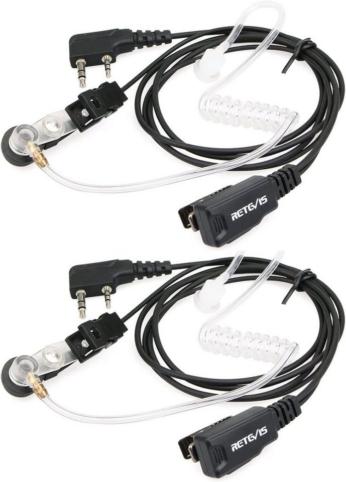 Retevis Walkie Talkie EAK003 Headset, Kompatibel mit RT24 Baofeng UV-5R Kenwood HYT(2 Stück) von Retevis
