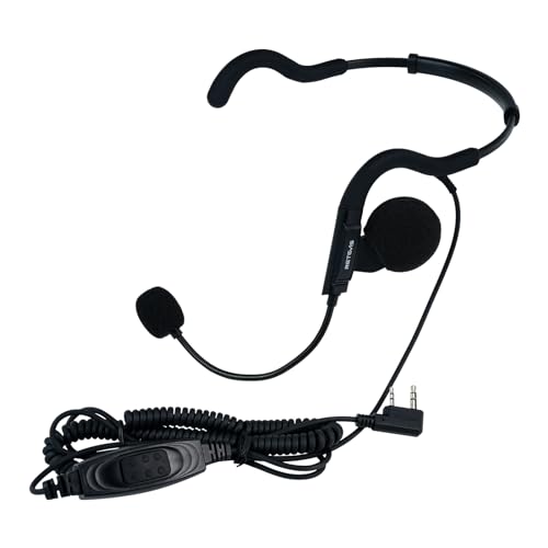 Retevis Walkie Talkie Headset, Hinterkopfhörer, Verstellbarer Kopfhörer mit Boom-Mikrofon, Kompatibel mit Baofeng UV-5R eSynic RT24 RT27 RT85 RT86 2-Wege-Radio-Headset (1 Stück) von Retevis