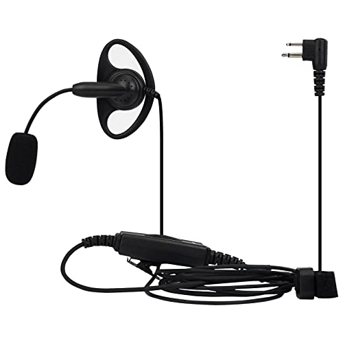 Retevis Walkie Talkie Headset mit Bügelmikrofon D-Form Doppel-PTT Kompatibel mit Motorola CP040 CP140 GP300 GP2000 MAG ONE A8 HYT TC500 usw 2-poliger Walkie Talkie Ohrhörer (1 Stück) von Retevis