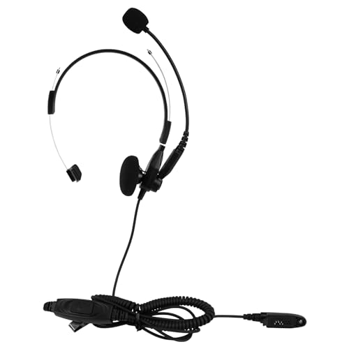 Retevis Walkie Talkie Ohrhörer-Headset, Overhead Ohrhörer mit Drehbarem Galgenmikrofon, Kompatibel mit Motorola GP328plus Ailunce HD1 DMR-Radio RT648 RT82 RT87 RT647 Zwei-Wege-Radio (1 Stück) von Retevis