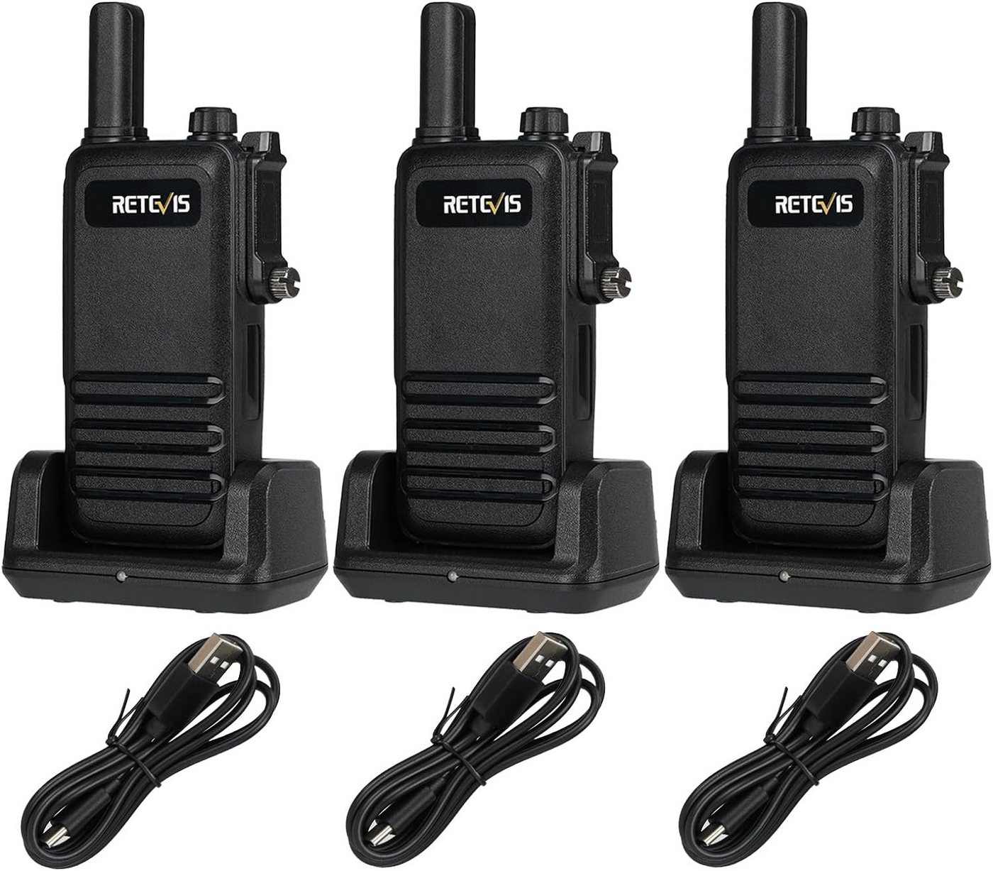 Retevis Walkie Talkie RB647 Funkgerät Tragbar,Wasserdicht IP67, Schule, Sicherheitsrettung, (Funkgerät Tragbar, 3 Stück Walkie Talkies), PMR446 16 Kanäle, Professionelles Funkgerät,1000mAh, VOX, Notfallalarm von Retevis