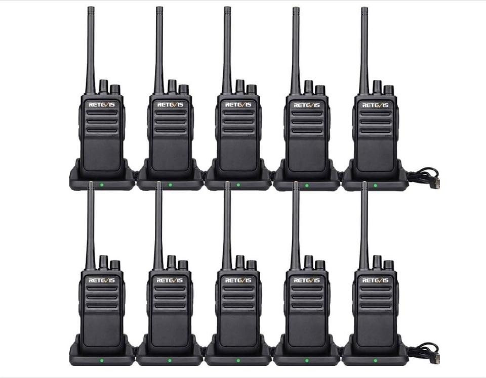 Retevis Walkie Talkie RT617,Lizenzfrei Funkgeräte PMR446,VOX,für Rettung,Sicherheit(10Stück), (10 Walkie-Talkies), Nicht Magnetisches Mikrofon, Wiederaufladbar von Retevis