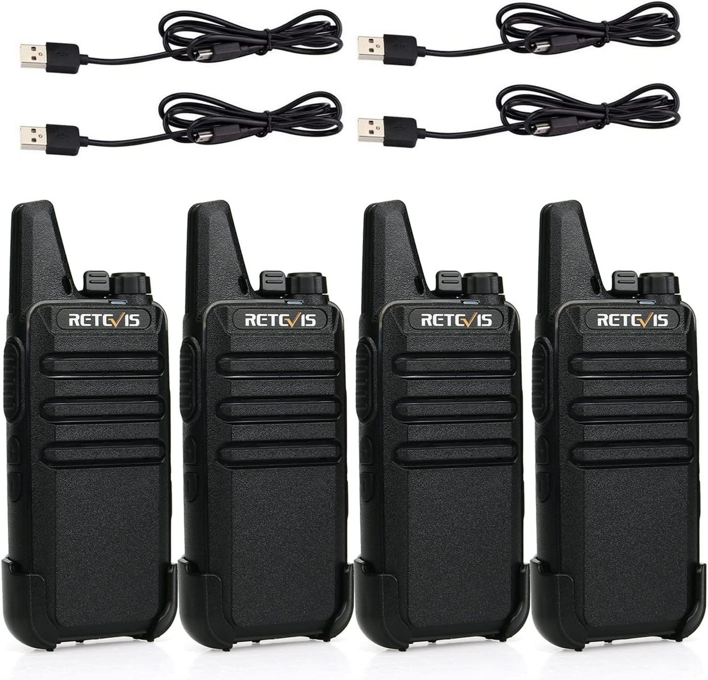 Retevis Walkie Talkie RT622, PMR446,VOX Squelch,Notfall Alarm, für Restaurant,Hotel(4 Stück), Funkgeräte Set von Retevis