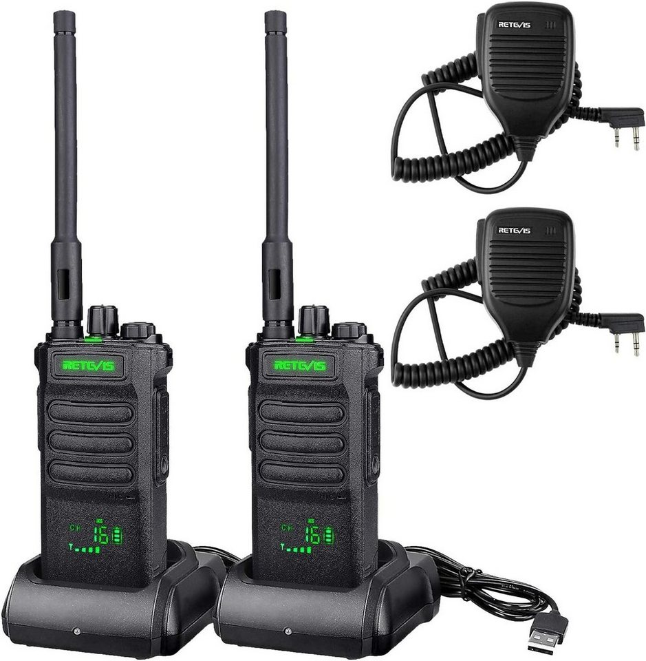 Retevis Walkie Talkie RT86,mit Lautsprechermikrofon,2600mAh,Kabelloses Notfallradio(2 Stück) von Retevis