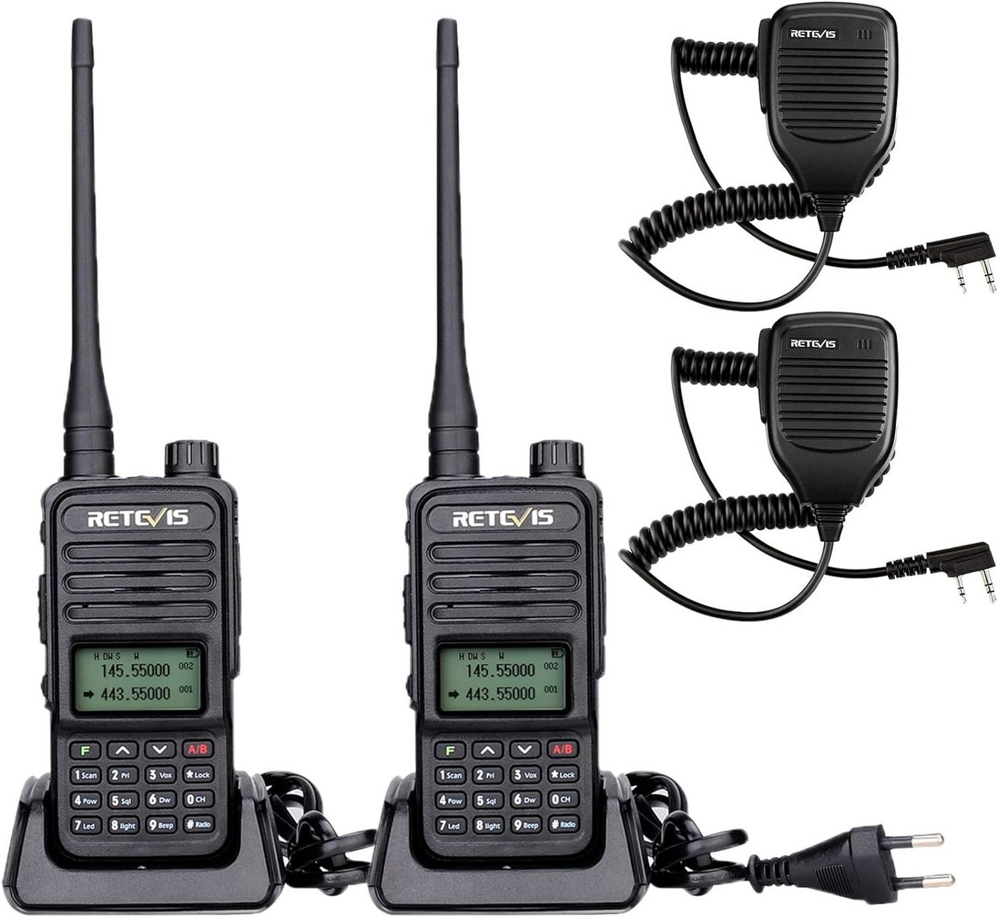 Retevis Walkie Talkie Retevis RT85 Walkie Talkie Dualband mit Tragbarem Lautsprechermikrofon von Retevis