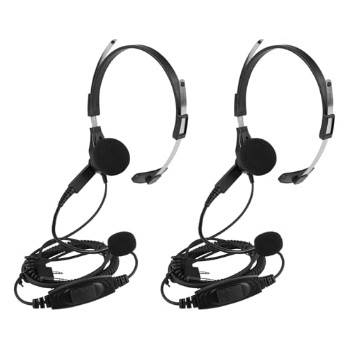 Retevis Zwei Wege Radio Ohrhörer, 2-poliges Overhead Walkie Talkie Headset, Geräuschunterdrückung Headset Kompatibel mit Baofeng UV-5R, RT24 RT27 RT668 RT622 Sicherheits-Ohrhörer (2 Stück) von Retevis