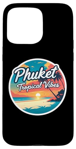 Phuket Tropical Vibes Beach Thailand Vintage-Souvenir bei Sonnenuntergang Hülle für iPhone 15 Pro Max von Retired Time To Do What I Want RV Camping Products
