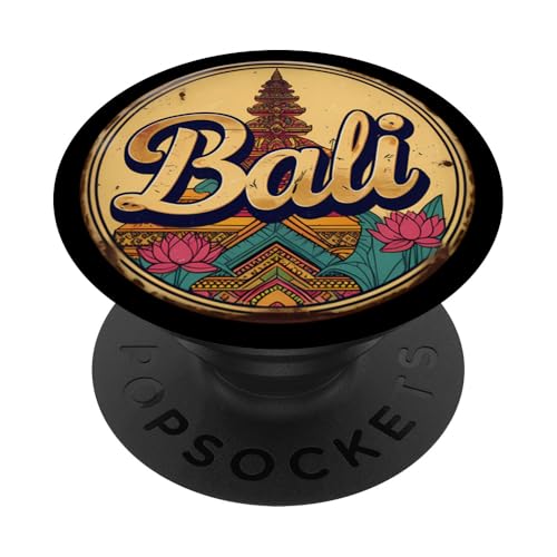 Vintage Bali Indonesien Retro Tempel Lotus Blumen Suvenir PopSockets Klebender PopGrip Vintage Bali Indonesien Retro Tempel Lotus Blumen Suvenir PopSockets Klebender PopGrip von Retired Time To Do What I Want RV Camping Products