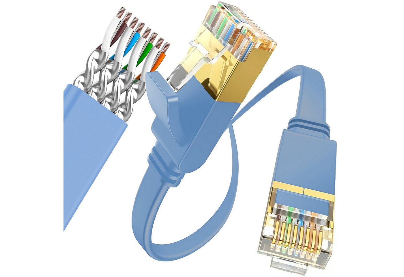 Retoo 100 CM Gigabit CAT 7 LA Ethernet Kabel Patchkabel RJ45 10G Netzwerkkabel, Flexibles Design, Hohe Geschwindigkeit, Kompatibilität, Hohe Qualität von Retoo