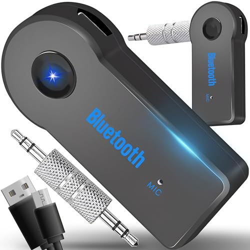 Retoo AUX Bluetooth Adapter Auto, Empfänger für Musik, Freisprechanruf mit Bluetooth 3.0 für Heimstereosysteme, Akkulaufzeit von 8 Stunden, Drahtloser für Auto, Zuhause, Kopfhörer, Lautsprecher von Retoo