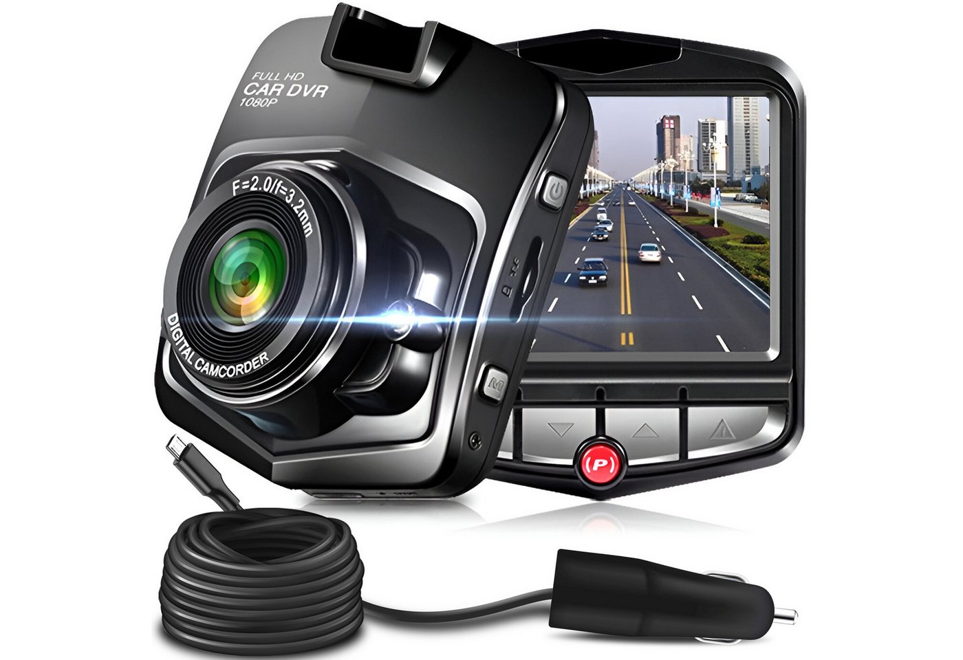 Retoo Autokamera Dashcam 170° Weitwinkel Nachtsicht Recorder Bewegungsmelder Dashcam (HD-Auto-DVR, Windschutzscheibenhalterung, Auto-Ladegerät, 170°-Weitwinkelobjektiv, G-Sensor, Loop-Aufnahme, IR-Diode) von Retoo