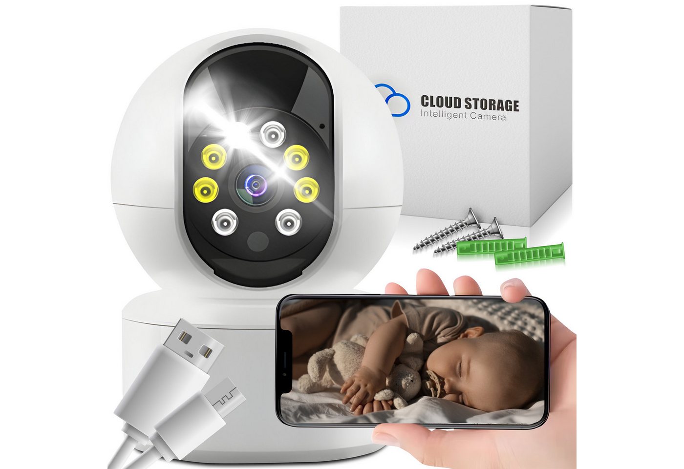 Retoo Babyphone WIFI IP Kamera 1080P Überwachungskamera Babyphone Webcam Wlan Camera von Retoo