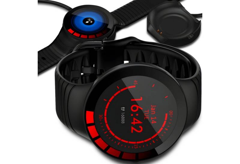Retoo Bluetooth 43mm Sport Fitness Tracker Uhr Herzfrequenz Schwarz Smartwatch von Retoo
