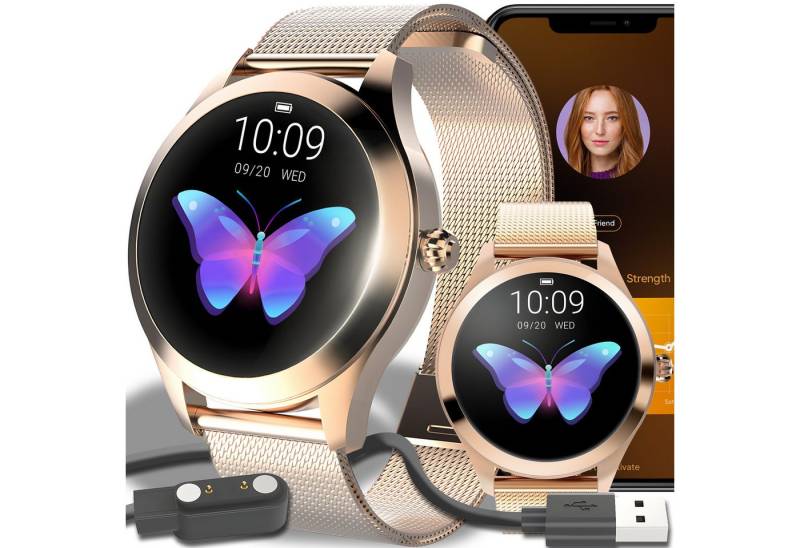 Retoo Bluetooth Smartwatch DT88 Armband 32mm Sport Fitness Band Armbanduhr Smartwatch Set, Smartwatch, Smartphone-App,Kontakte, SMS lesen von Retoo