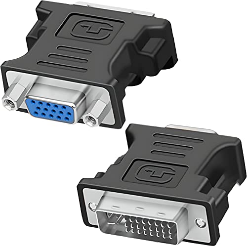 Retoo DVI auf VGA Adapter, DVI-I zu VGA Konverter Full HD 1080p 60Hz, Stecker zu Buchse, Digital auf Analog Adapter für Grafikkarte, PC, Monitor, Beamer, Laptop, Notebook, DVI-I 24+5 auf VGA von Retoo