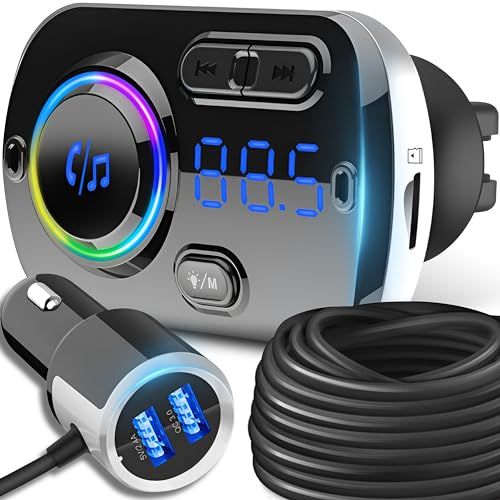 Retoo FM Transmitter Auto Adapter QC 3.0 KFZ Wireless Bluetooth Schnelles Autoladegerät FM Radio Adapter LED Display Freisprechen Car Kit Unterstützt TF Karte USB-Stick von Retoo