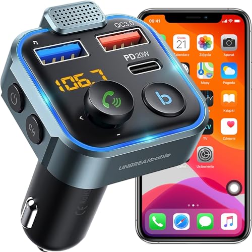 Retoo FM Transmitter Bluetooth 5.0 Auto Radio, Empfänger Adapter, Auto Ladegerät mit Dual USB Aufladung, Freisprecheinrichtung, Typ-C QC 3.0 USB, PD 20W, Schnellladung mit Blauem Umgebungslicht Retoo FM Transmitter Bluetooth 5.0 Auto Radio, Empfänger Adapter, Auto Ladegerät mit Dual USB Aufladung, Freisprecheinrichtung, Typ-C QC 3.0 USB, PD 20W, Schnellladung mit Blauem Umgebungslicht von Retoo
