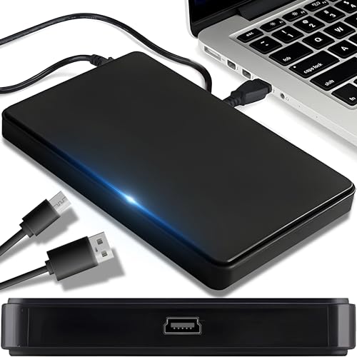 Retoo Festplattengehäuse 2,5 Zoll USB 2.0 Kabel Externes Gehäuse SATA III SSD HDD Werkzeuglose Montage Festplatte Case Hard Drive 7 mm 9.5mm Schwarz von Retoo