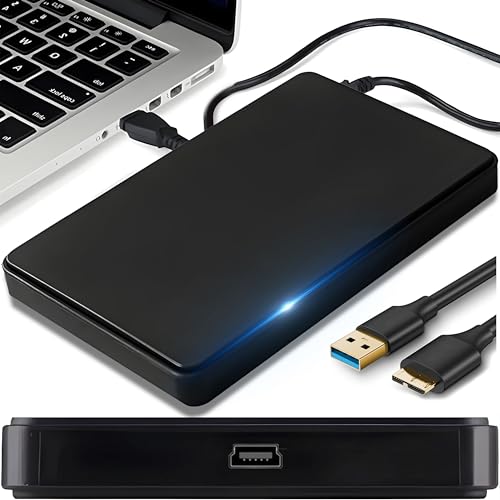 Retoo Festplattengehäuse 2,5 Zoll USB 3.0 für 12/7.5 cm SATA I/ II/ III SSD mit USB Kabel Externes Gehäuse Festplatte Gehäuse mit Werkzeuglose Montage Werkzeugfreie Externes Case Schwarz von Retoo