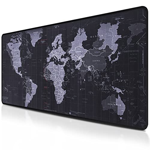 Retoo Gaming-Mauspad mit Weltkarte - Multifunktionales und rutschfestes Schreibtischpad - Große Größe XXL Tischmatte zur Verbesserung der Präzision und Geschwindigkeit - 800 x 300 mm - Schwarz Retoo Gaming-Mauspad mit Weltkarte - Multifunktionales und rutschfestes Schreibtischpad - Große Größe XXL Tischmatte zur Verbesserung der Präzision und Geschwindigkeit - 800 x 300 mm - Schwarz von Retoo