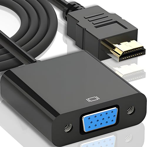 Retoo HDMI auf VGA Adapter Konverter für Computer Desktop Laptop PC Monitor Projektor HDTV Stecker auf Buchse 1080P HD Multi Monitor Stecker Digital-zu-Analog-Konverterkabel Schwarz von Retoo