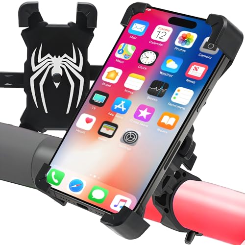 Retoo Handyhalterung Fahrrad 360° Drehbar, Universal Handyhalter Motorrad für 3,5-7 Zoll Smartphone, Halterung für Fahrradlenker, Rennrad, Mountainbike, E-Bike, Verstellbare, Anti-Schock, Schwarz von Retoo