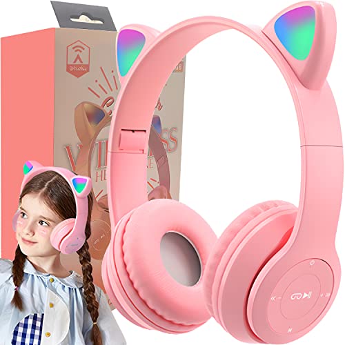 Retoo Kopfhörer Katzenohren, Bluetooth für Kinder, Kabellos Kinderkopfhörer, Over Ear für Schule/Tisch/PC, Mädchen Over-Ear, Anime, Rosa Retoo Kopfhörer Katzenohren, Bluetooth für Kinder, Kabellos Kinderkopfhörer, Over Ear für Schule/Tisch/PC, Mädchen Over-Ear, Anime, Rosa von Retoo