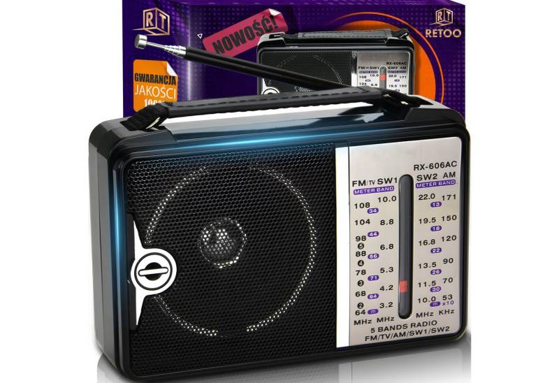 Retoo Küchenradio Nostalgie Retro Radio USB SD FM Vintage Kofferradio Küchen-Radio (FM-Radio, FM-tunner, Hochwertiger Klang, Originelles Design, Großer Frequenzbereich) von Retoo