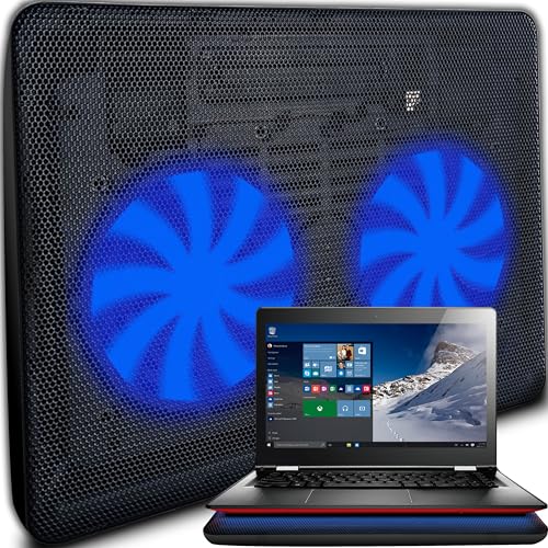 Retoo Laptop Kühler Kühlpads für 12-15 Zoll Notebook Geräuscharme Kühlung NEU 2023 Cooler Ständer Leistungsstark Schneller Kühlvorgang 2 Lüfter PC Notebook PS4 Belüfteter Laptop Ständer Blau von Retoo