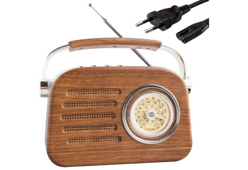 Retoo Retro Radio mit Lautsprecher Tragbares Reiseradio Vintage Radio FM AM Radio (Retro Radio Lautsprecher, Vintage Radio wiederaufladbar Li-ion 18650) von Retoo