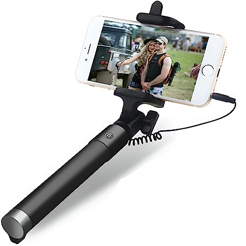 Retoo Selfie Stick, Selfie Stick mit 360 Grad drehbarer, Teleskopstab, Monopad, Erweiterbar Handystativ, Handyhalter, Handystativhalter, Einbeinstativ für iOS, Android, Smartphone, 78 cm, Schwarz von Retoo