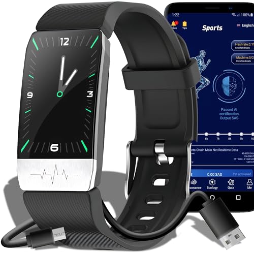 Retoo Smartwatch mit Telefonfunktion Anzeige 1,14" für Damen Herren Voll Touchscreen Fitnessuh Ortungsgerät Bluetooth Anrufe Sportuhr für Android von Retoo