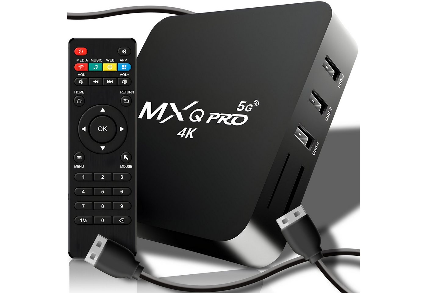 Retoo Streaming-Box Smart TV BOX MXQ PRO 4K Android 8gb WIFI HDMI Quad Core Player, (Smart TV BOX), MXQ PRO 4K Android 7 Smart TV BOX WIFI von Retoo