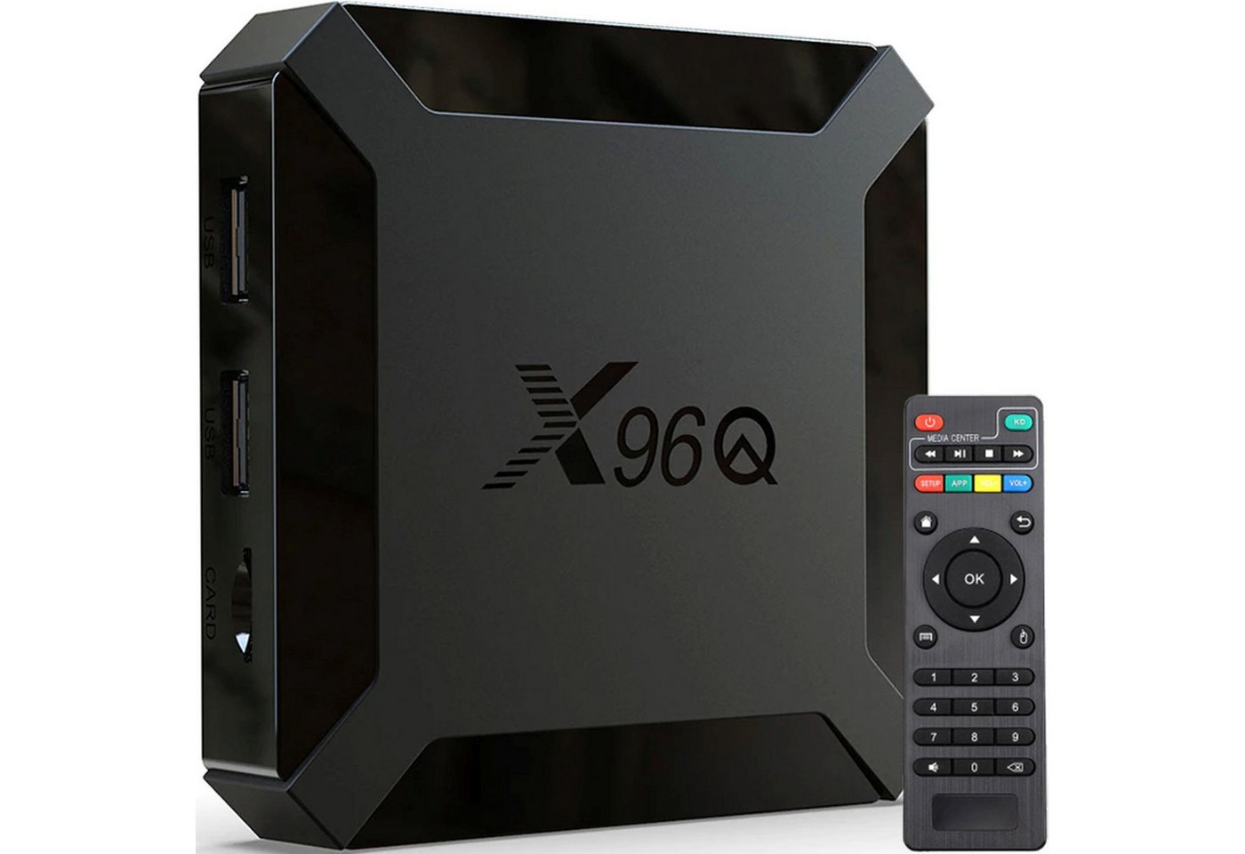 Retoo Streaming-Box Smart TV Box X96Q 4K Android 8.1 Quad-Core 16GB H313 HDMI 2.0 LAN WIFI, (TV-Box, HDMI-Kabel, Netzadapter, Fernbedienung, Benutzerhandbuch, Box), Quad-Core-Rockchip, Bekanntes Android 8.1, HDMI 2.0 von Retoo