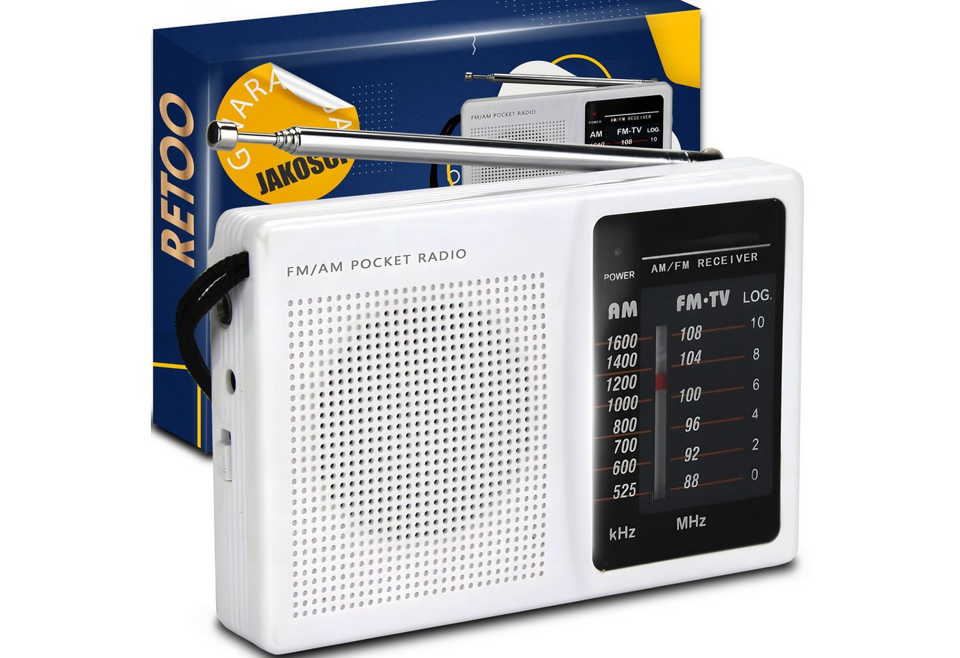 Retoo Tragbares Radio FM AM Mini Taschenradio Kopfhöreranschluss 3,5mm Radio (AM, FM, Widerstandsfähigkeit, Mobilität, Dualband-Unterstützung, Universeller) von Retoo