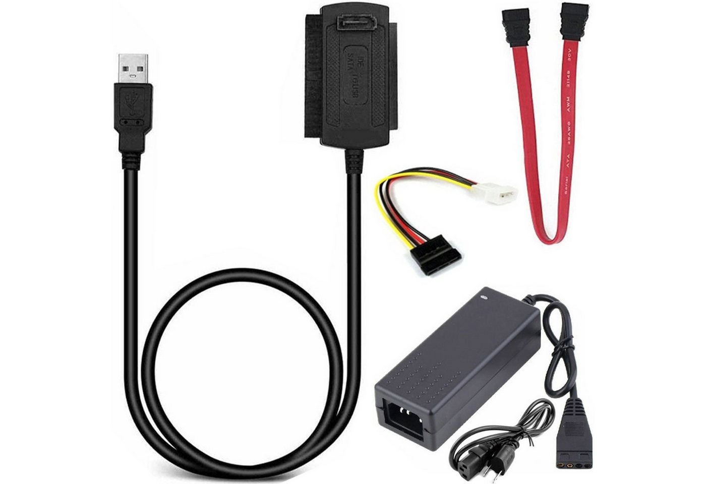 Retoo USB zu SATA Adapter Kabel HDD Docking Station IDE SATA Festplatten Computer-Adapter IDE, SATA zu IDE, SATA, Hohe kompatibilität, Plug & Play, Speed bis 480 Mb/s von Retoo