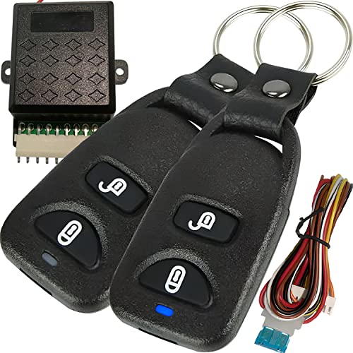Retoo Universal Auto Zentralverriegelung mit 2 Funkfernbedienung 433 MHz, Universelles Türschloss Langstrecken, Keyless Entry System, Zentralverriegelung Fernbedienung Kit, Wireless, Schlüsselloses von Retoo